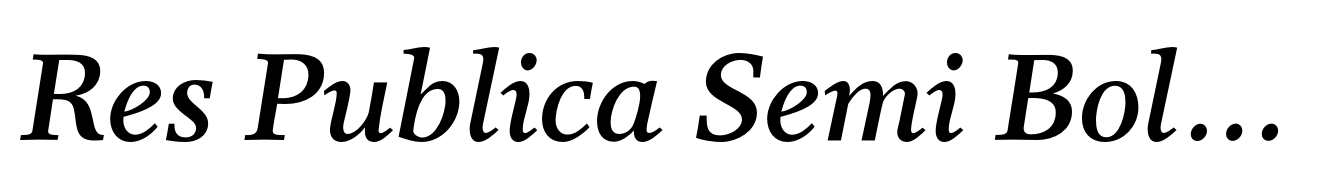 Res Publica Semi Bold Italic